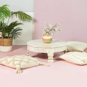 Stolik Kawowy Banhi Lite Drewno Mango Zlobione 60X60X23 Cm