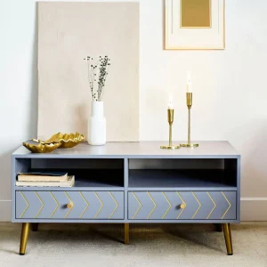 Stolik Kawowy Bodo Grafitowy Z Metalowymi Nogami 100X50X45 Cm