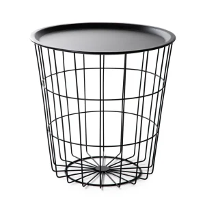 Stolik Scandi Czarny Z Czarnym Batem 40X40X40 Cm