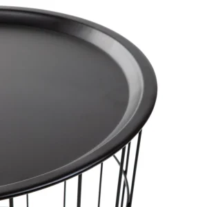 Stolik Scandi Czarny Z Czarnym Batem 40X40X40 Cm