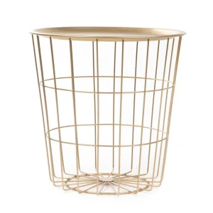 Stolik Scandi Zloty Z Czarnym Blatem 43X43X43 Cm