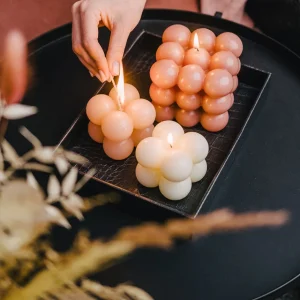 Swieca Bubble Jasnorozowa 6X6X6 Cm