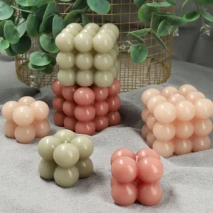 Swieca Bubble Rozowa 6X6X6 Cm