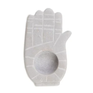 Swiecznik Marble Raczka Z Bialego Marmuru 13 Cm