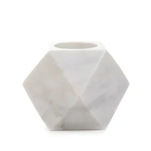 Swiecznik Marble Z Bialego Marmuru 8 Cm