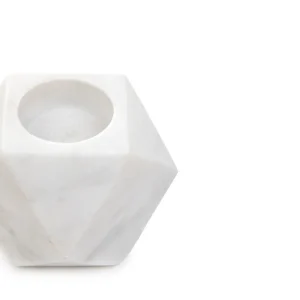 Swiecznik Marble Z Bialego Marmuru 8 Cm