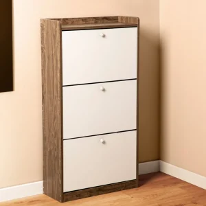 Szafka Na Buty Eira Z Bialymi Frontami 60X24X114 Cm