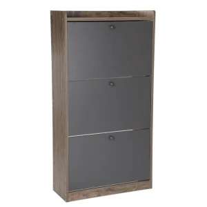 Szafka Na Buty Eira Z Czarnymi Frontami 60X24X114 Cm