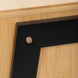 Szafka Nocna Slumber Bambusowy Z Czarnymi Nogami 42X29X42 Cm