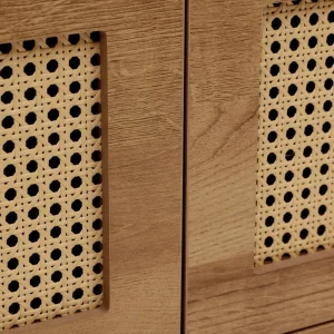 Szafka Rtv Haga Z Rattanem I Z Metalowymi Nogami 140X40X44 Cm