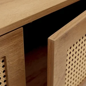 Szafka Rtv Haga Z Rattanem I Z Metalowymi Nogami 140X40X44 Cm