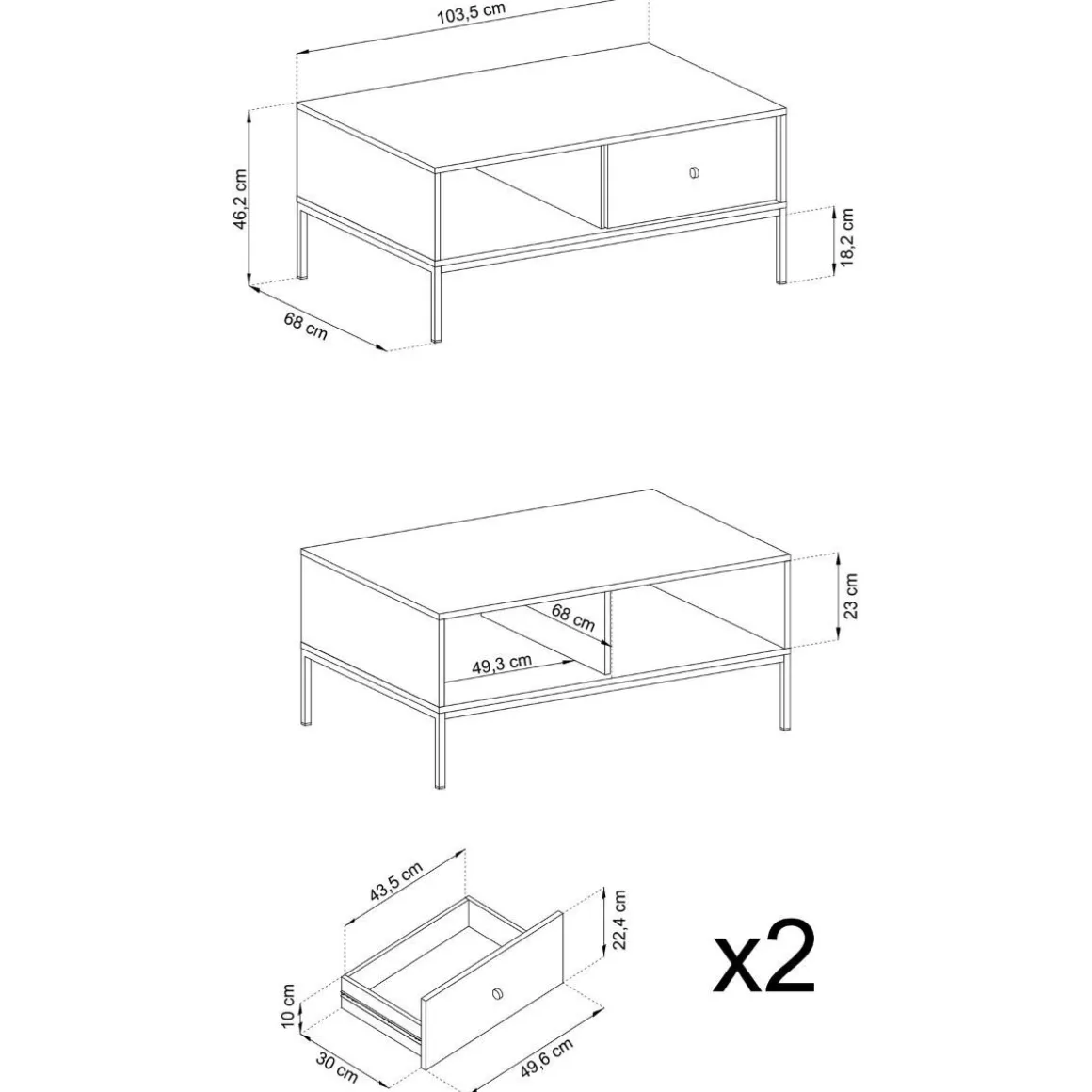 szafka_rtv_mono_granatowa_3.webp Szafka Rtv Mono! Granatowa 103,5X46,2X68 Cm