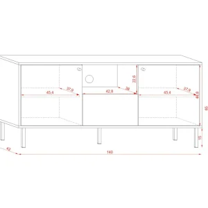 Szafka Rtv Tivoli! Czarny/Dab Wotan 140X42X65 Cm
