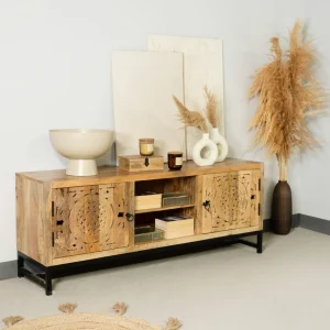 Szafka Rtv Tropea Lite Drewno Mango Z Akacja 150X40X60 Cm