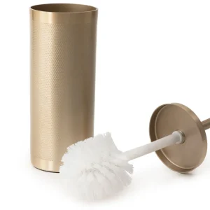 Szczotka Do Wc Nausa Zlota Z Ozdobnymi Wytloczeniami 10X10X38 Cm