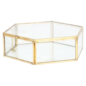 Szkatulka Na Bizuterie Grazia Szesciokatna Zlota 17X16X5 Cm