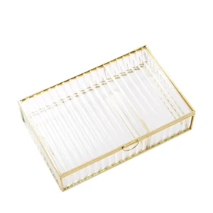 Szkatulka Na Bizuterie Grazia Ze Szkla Prazkowanego 23X15X5 Cm