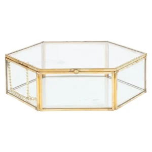 Szkatulka Na Bizuterie Grazia Szesciokatna Zlota 17X16X5 Cm
