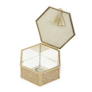 Szkatulka Na Bizuterie Grazia Szesciokatna Z Plecionka 10,5X12X4,8 Cm
