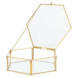Szkatulka Na Bizuterie Grazia Szesciokatna Zlota 17X16X5 Cm