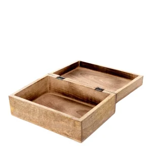 Szkatulka Na Bizuterie Hamsa Z Drewna Mango Zlobiona 22X14X8 Cm