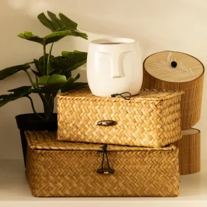 Szkatulka Na Bizuterie Talulah Pleciona Naturalna 20X12X8Cm