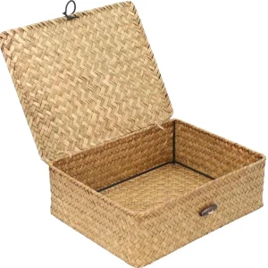 Szkatulka Na Bizuterie Talulah Pleciona Naturalna 25X20X9 Cm