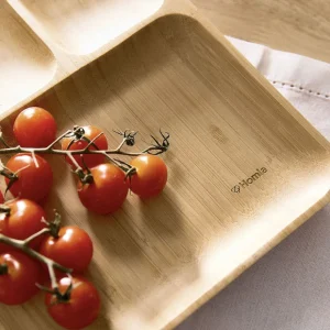 Taca Bambou Bambusowa 4 Przegrody 25X25Cm