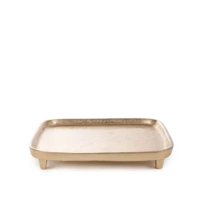 Taca Dekoracyjna Girona Kwadratowa Zlota 22X22X3 Cm