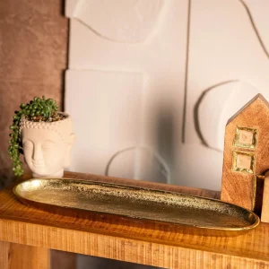 Taca Dekoracyjna Girona Podluzna Zlota 39X12X3 Cm