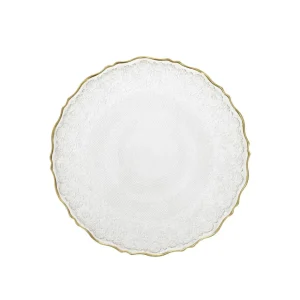 Talerz Lisala Transparentny Ze Zlota Obwodka 21 Cm