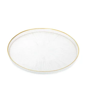 Talerz Monze Transparentny Ze Zlota Obwodka 28 Cm
