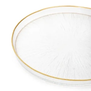 Talerz Monze Transparentny Ze Zlota Obwodka 21 Cm
