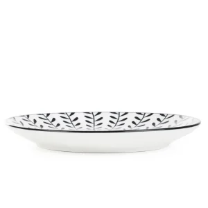 Talerz Navia Deserowy Czarny W Listki 19 Cm
