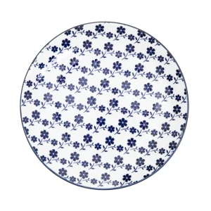 Talerz Navia Deserowy Granatowy W Kwiatuszki 19 Cm