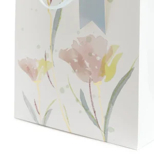 Torebka Prezentowa Cymka Bezowe Kwiaty 14X27X33 Cm