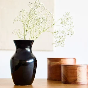 Wazon Ambros Szklany Czarny 13X12X20 Cm