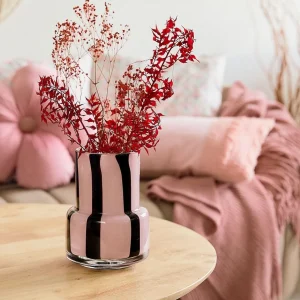 Wazon Artistic Szklany Rozowy 13,5X13,5X18 Cm