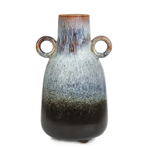 Wazon Lave Ceramiczny Z Uszami Niebieski 14X14X24 Cm