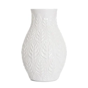 Wazon Natto Ceramiczny Z Tloczeniami Ecru 15X15X24 Cm