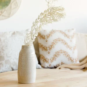 Wazon Polsy Ceramiczny Bezowy 10,5X10,5X20 Cm