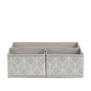 Zestaw Koszy Do Przechowywania Hadria Bezowych 2X6 Cm X 6 Cm X 10 Cm