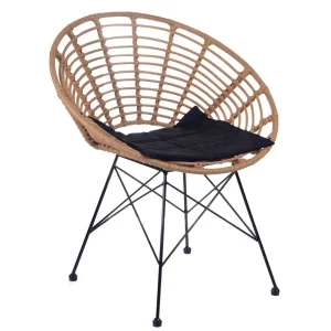 Zestaw Mebli Leuca Boho Plecione Naturalne Z Dwiema Poduszkami 3 Szt.