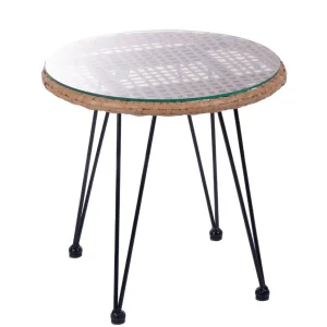 Zestaw Mebli Leuca Boho Plecione Naturalne Z Dwiema Poduszkami 3 Szt.