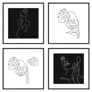 Zestaw Obrazow Contours 4 Szt. 30X30 Cm