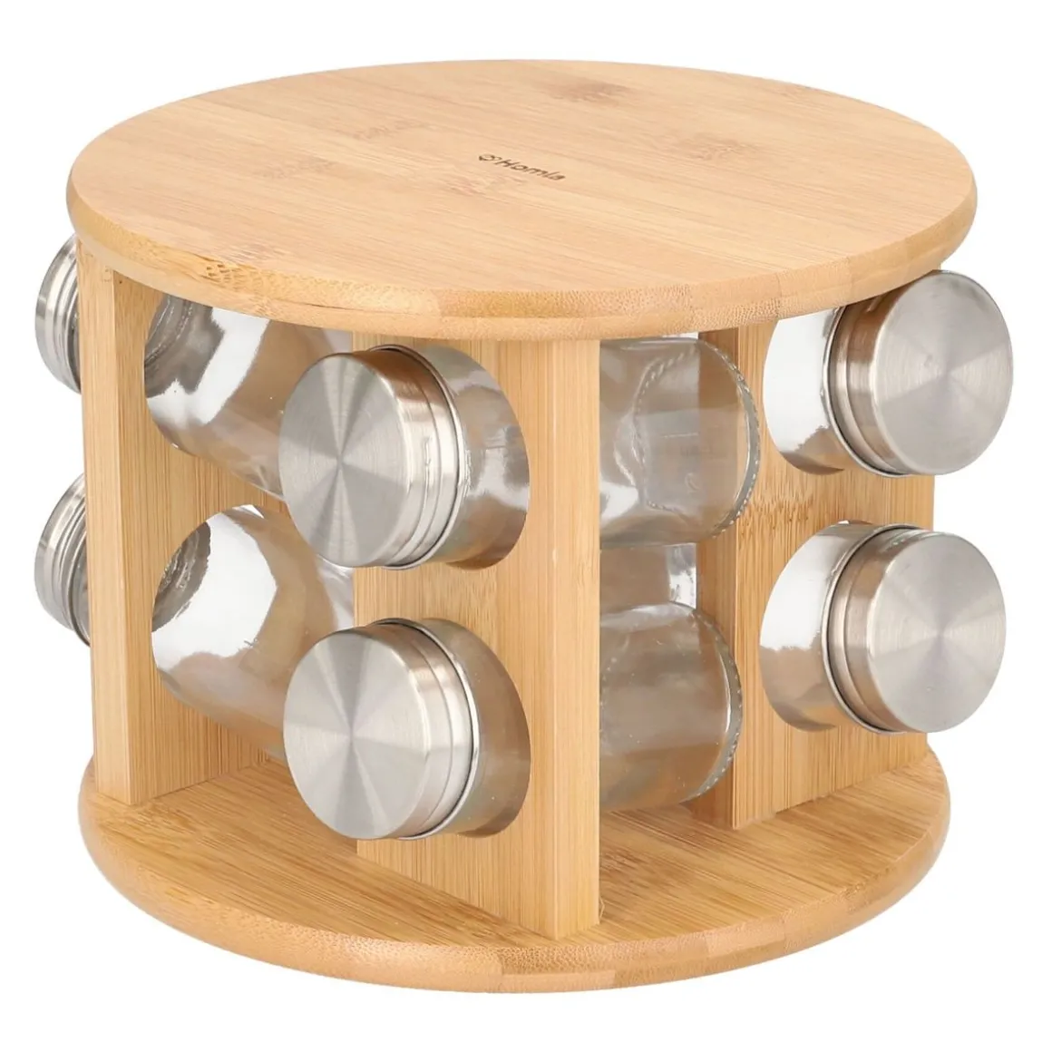zestaw_przyprawnikow_bamb_2.webp Zestaw Przyprawnikow Bambou Na Obrotowym Stojaku - 8 Sloiczkow 15X19 Cm