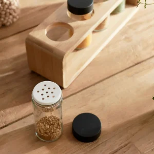 Zestaw Przyprawnikow Bambou Bambusowych Na Stojaku 4 Sloiczki 26X7,5 Cm