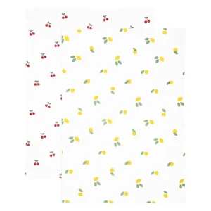 Zestaw Scierek Kuchennych Cherrine W Wisnie I Cytryny 2*45X65 Cm