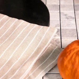 Zestaw Scierek Kuchennych Makely Bawelnianych W Paski Bezowa+Niebieska 2*45X65 Cm