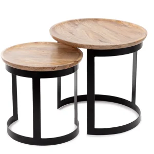 Zestaw Stolikow Kawowych Harvey Drewnianych 53X51/43X43 Cm